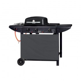 Barbecue A Gas 3 Bruciatori + Fornello Laterale Con Sistema Roccia Pietra Lavica Imperial Barbecue ER8206C-1 C
